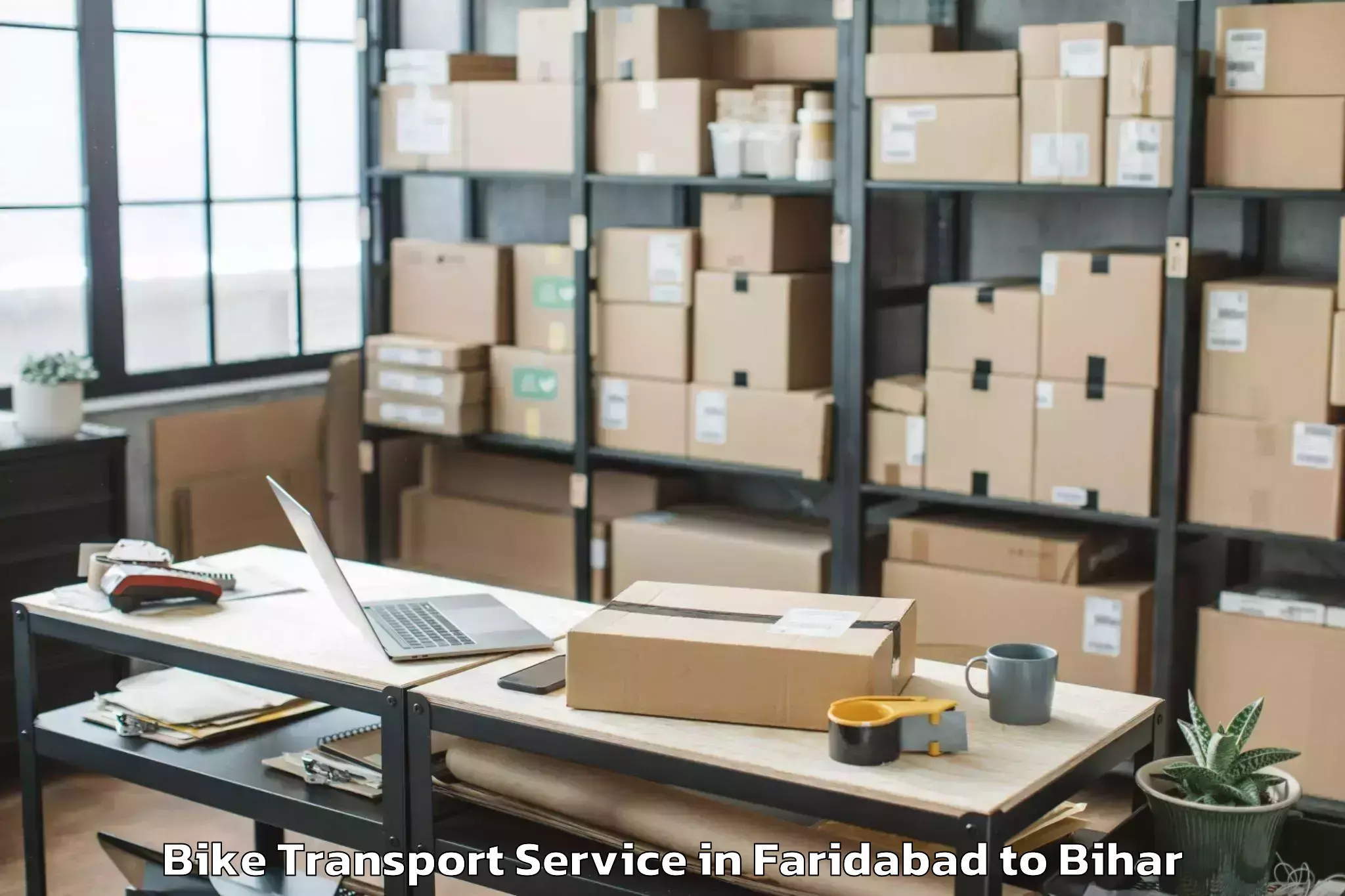 Hassle-Free Faridabad to Laheriasarai Bike Transport